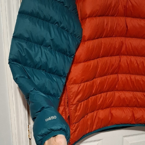 Eddie Bauer 650 Green and Orange Puffer Jacket Lightweight Insulated - Picture 6 of 7